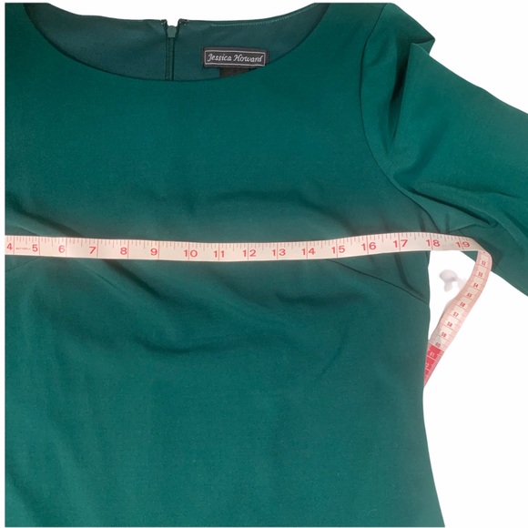 JESSICA HOWARD Dress Kelly Green Gold Embossed Stretch Relaxed Fit Shift… - Picture 7 of 7